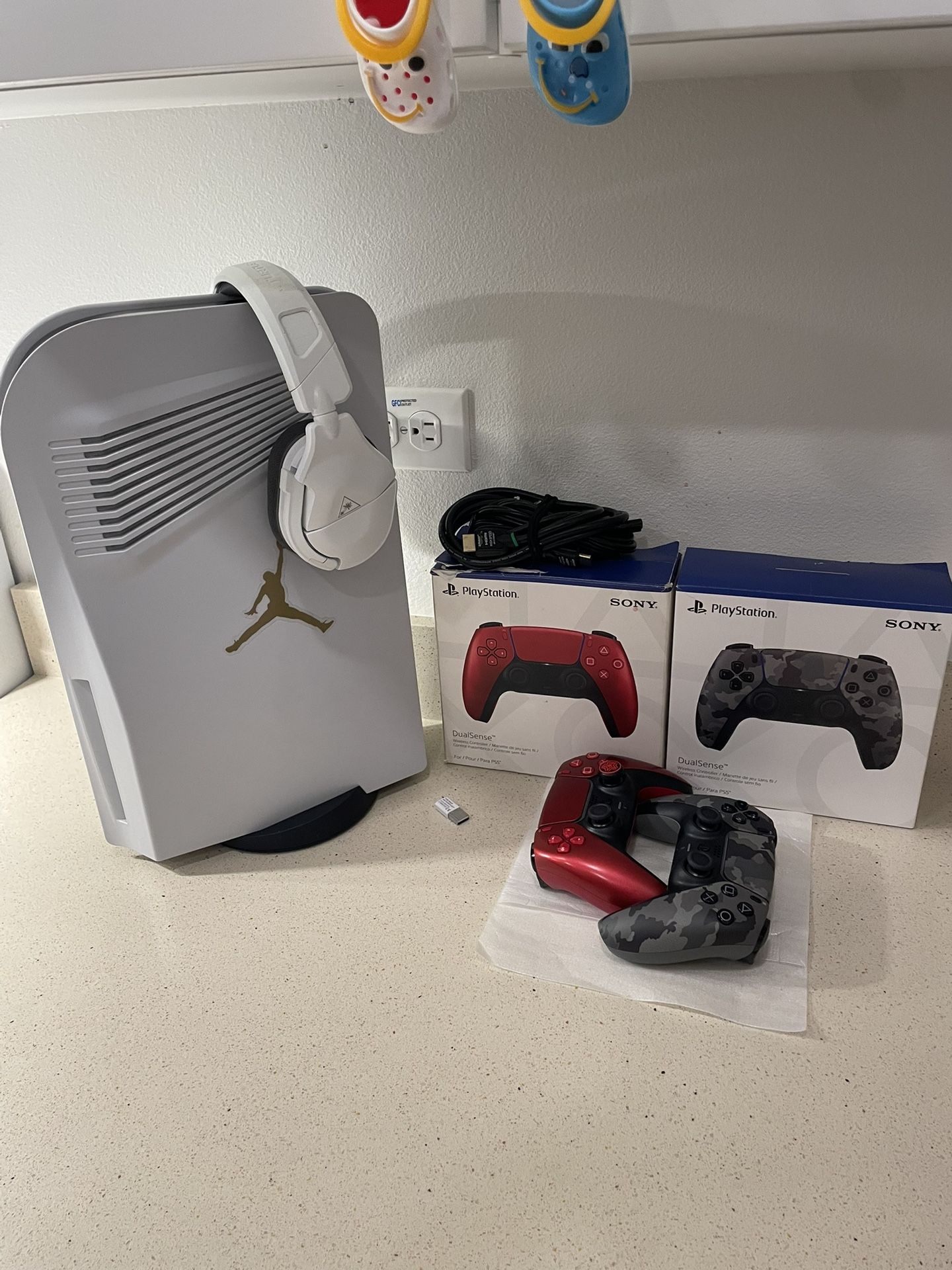 Ps5 With Two Controllers And A Turtle Beach Stealth 600 Wireless Headset
