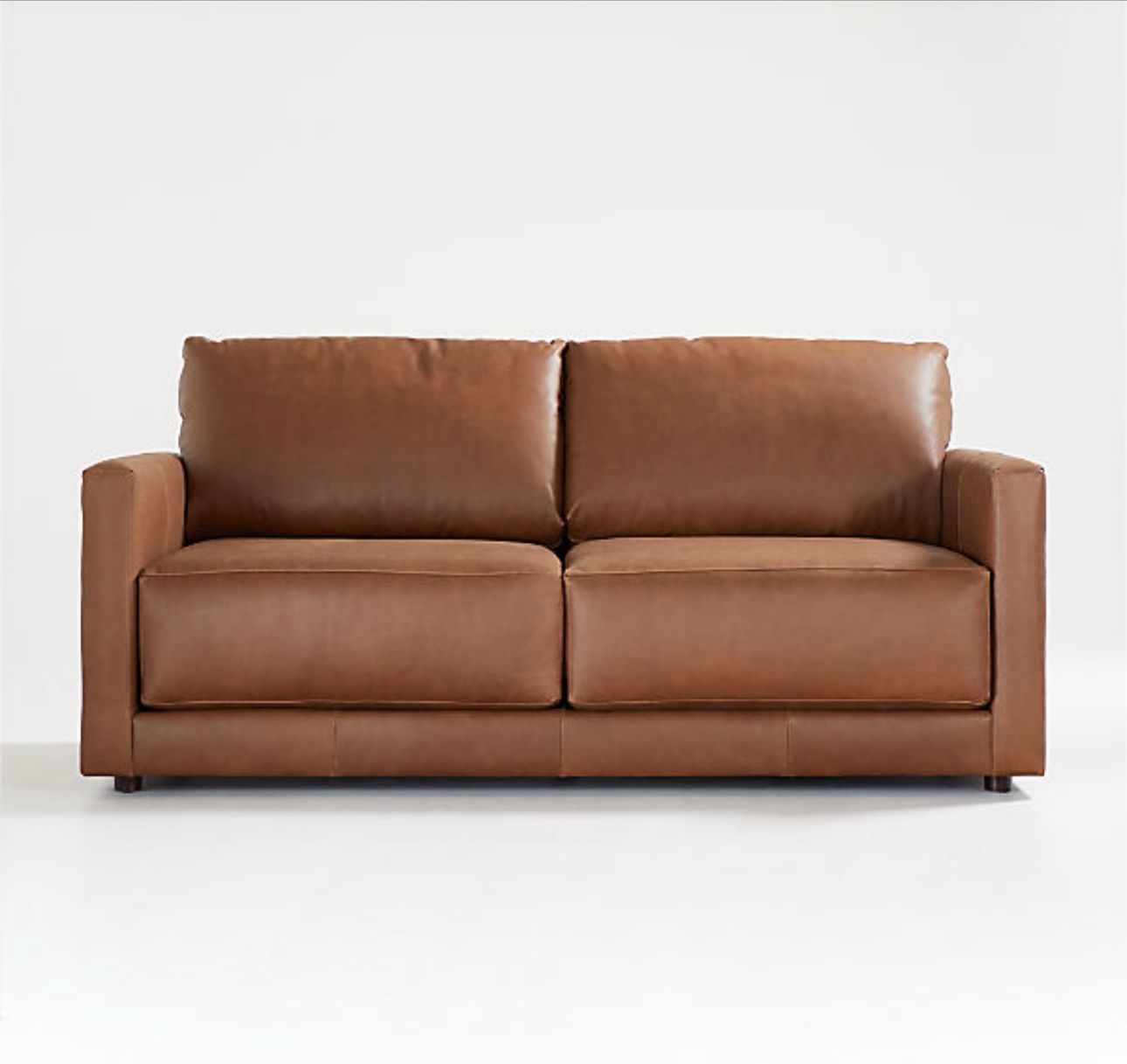 Crate And Barrel Gather Leather Apartment Sofa