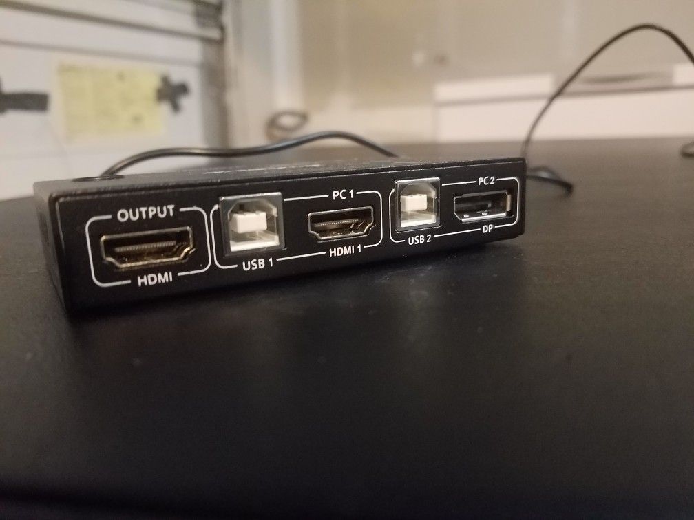 Kceve KVM Switch With Wired Remote HDMI + DP Input, HDMI Output for