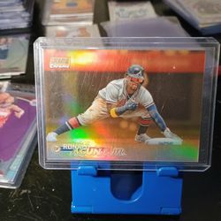 🔥 MVP RARE! Ronald Acuña Jr. 2023 Stadium Club Chrome ORANGE REFRACTOR #/99!