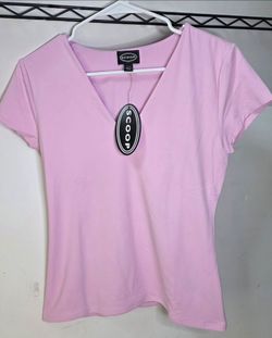 Scoop Orchid Rose V-neck Contour Top Womens Medium (8-10)