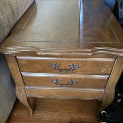 Vintage Wood Single Drawer Nightstand Brown