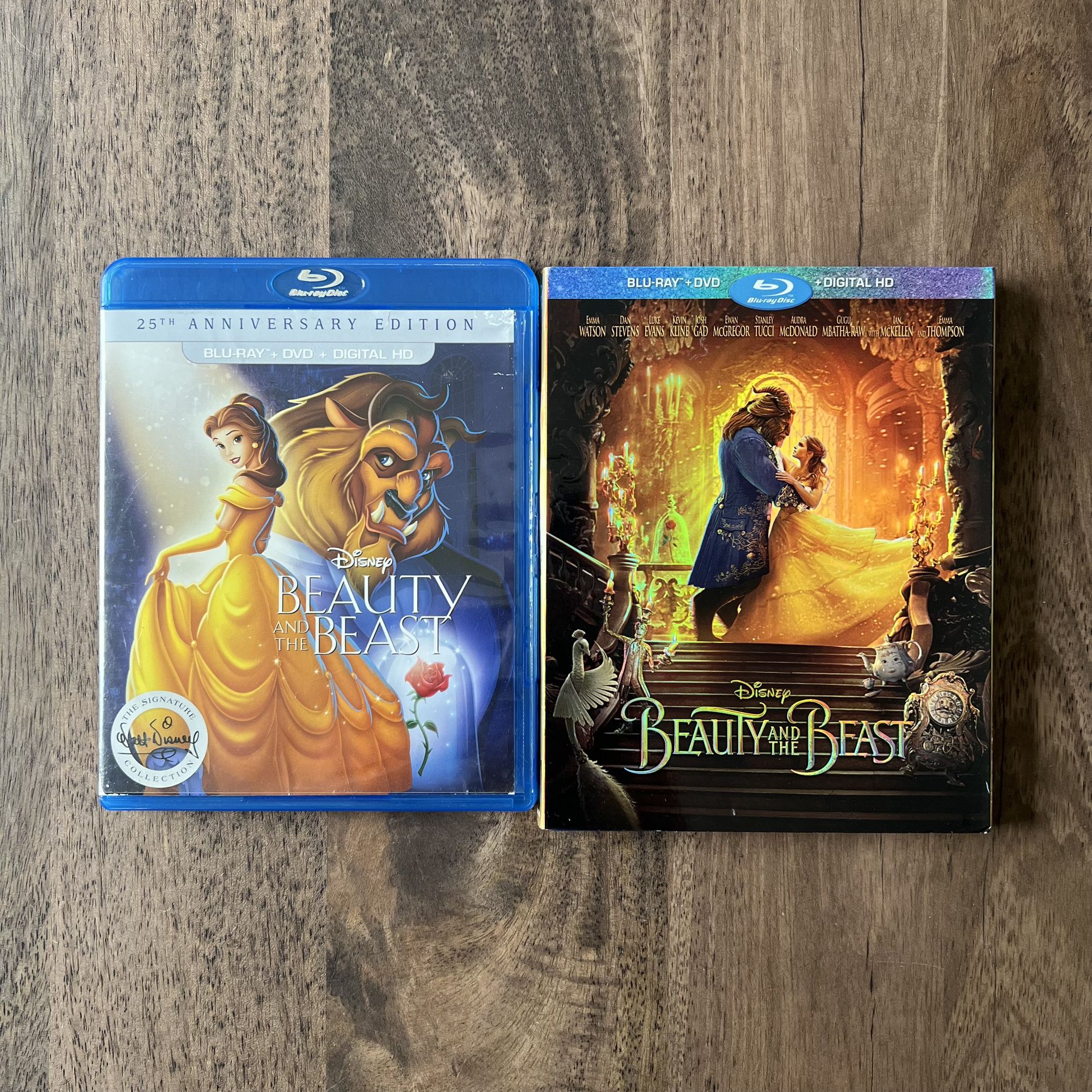 Disney Beauty & The Beast Cartoon & Live Action Kid’s Film Blu-Ray & DVD Movies