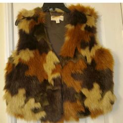 Michael Kors Faux Fur Vest Camouflage Size L

