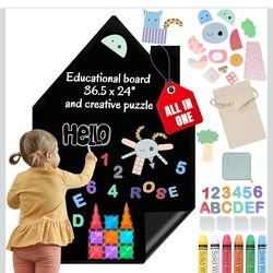 Magnetic Chalkboard for Wall 36.5"x24", Wall Decal W/ Letters, Numbers, Bag