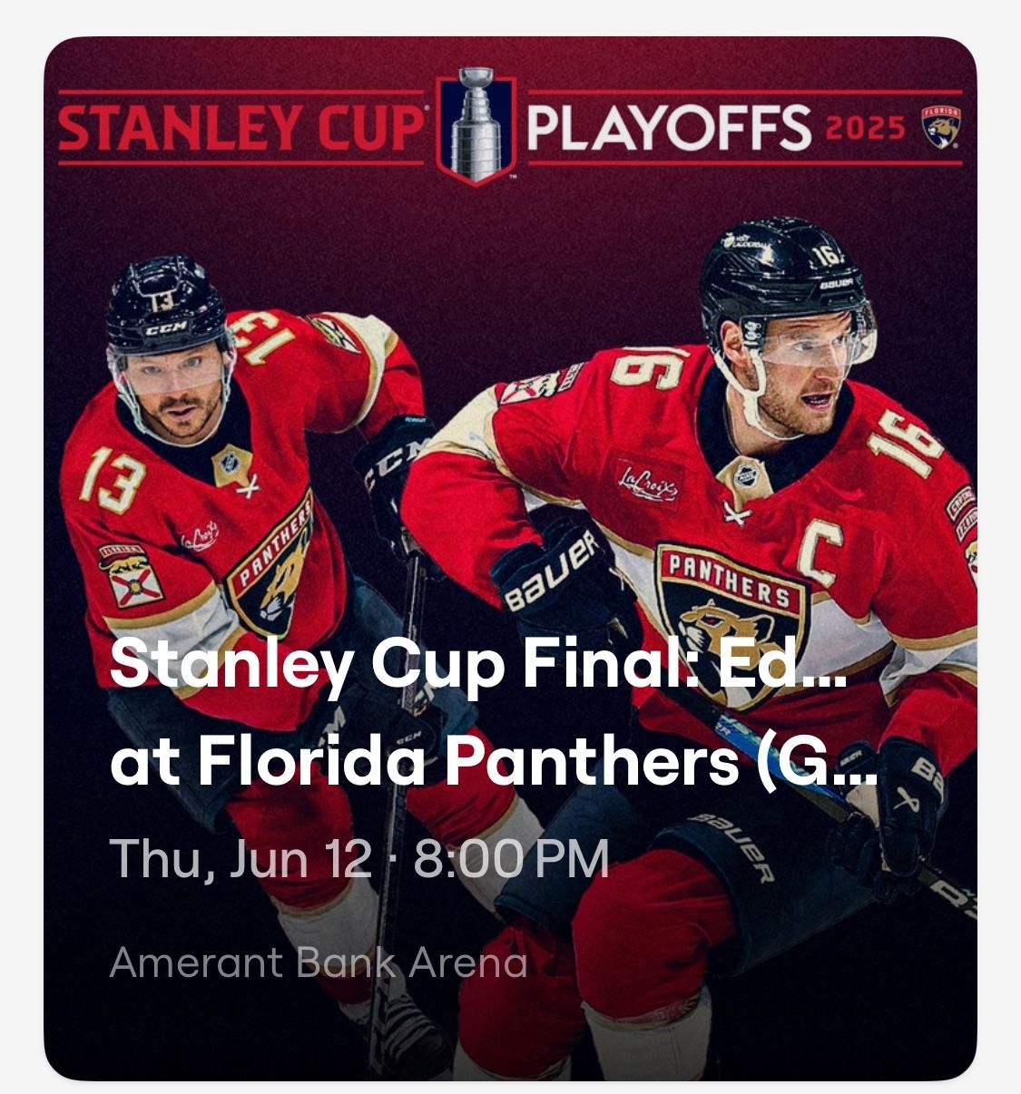 Panthers Oilers Game 4 Stanley Cup Final