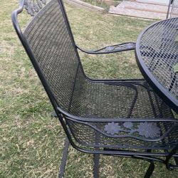 Metal table and 4 chairs