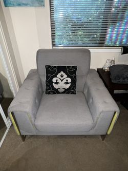 Grey Lounge Chair (2x Sold Individually Or Cheaper As Pair) 