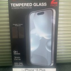 Screen Protector, iPhone 14-15. New In Box. Tempered Glass 2 Pack