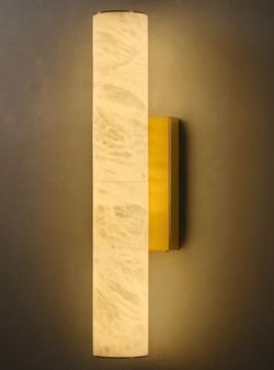 READ Alabaster Wall Sconces Gold Spanish Natural Marble 20" Brass Led Wall Light