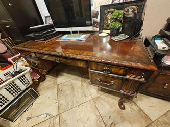 Free desk , free filing cabinet,  free printer . Printer just need ink.   Must bring help to load.  Desk is pretty solid