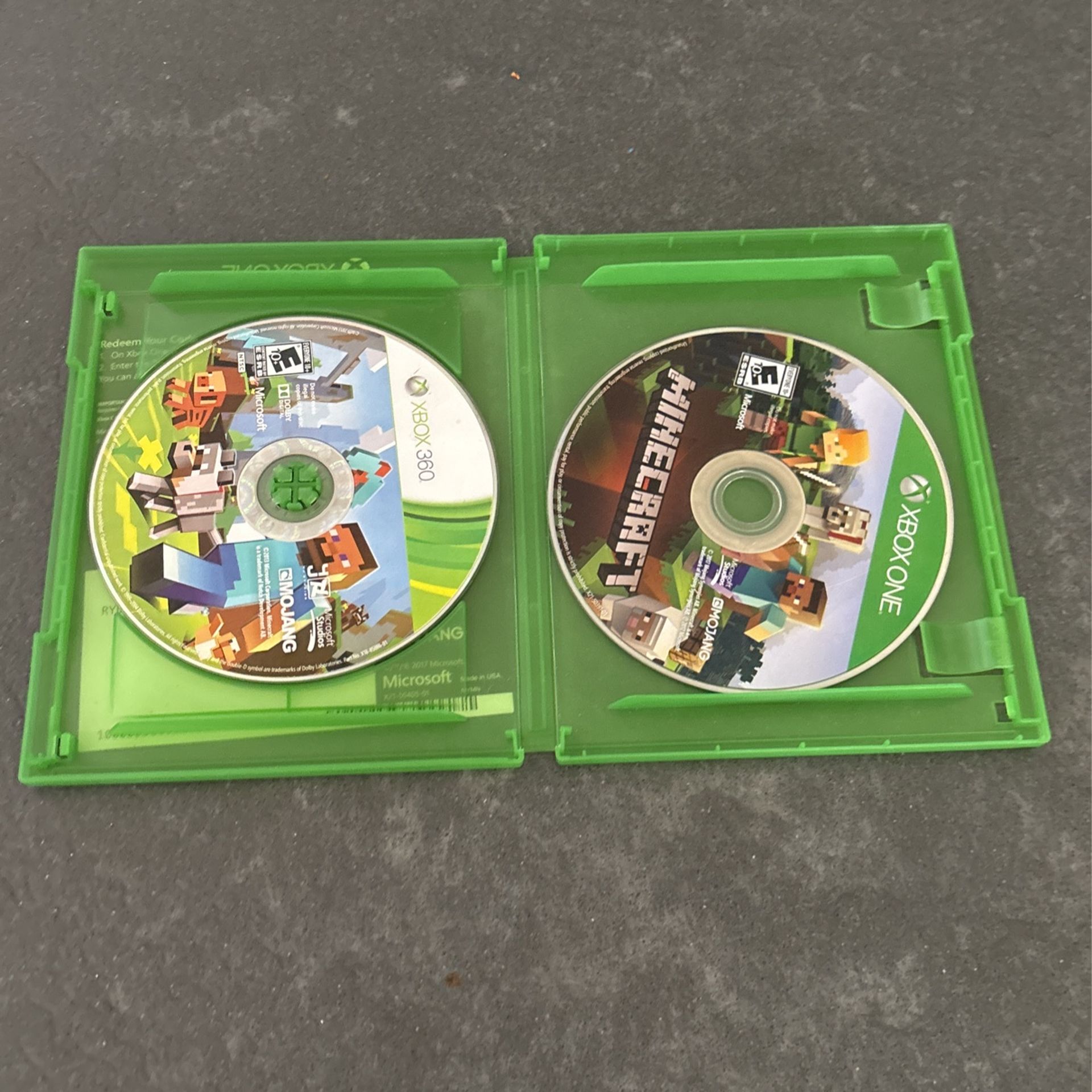 Minecraft Xbox Disc For Xbox One And Xbox 360 