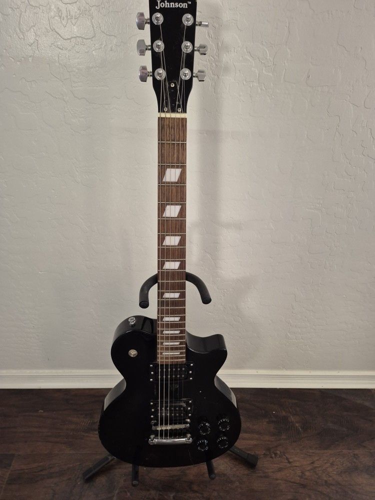 Johnson Singlecut Les Paul Style Electric Guitar Black (Trades Okay)