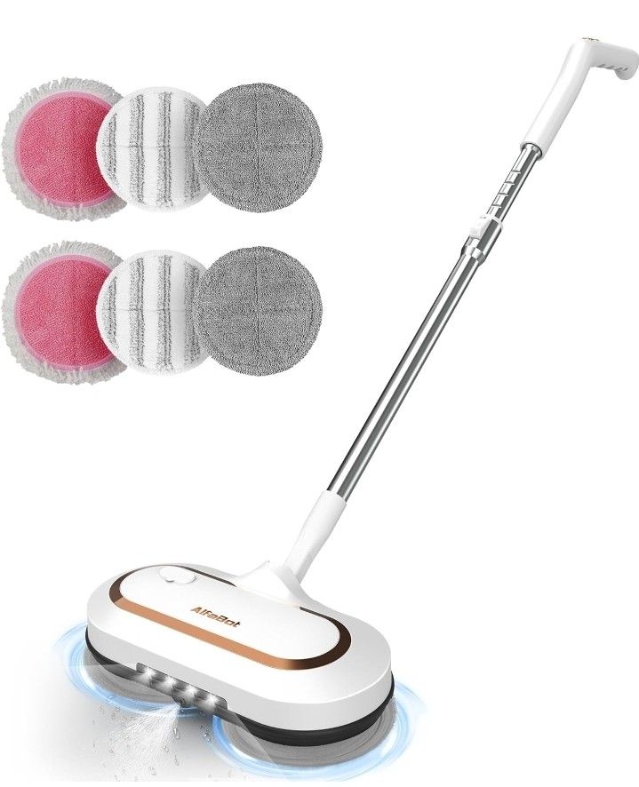 Electric Mop Cordless Spin Mop for Floor Cleaning, with LED Headlight and Sprayer