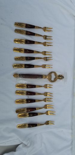 Vintage Escargot Cocktail Fork w/ Gold Wash