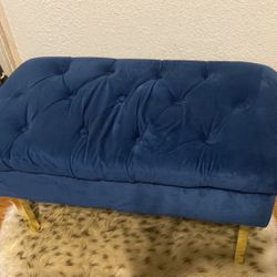 Blue Medium Rectangle Ottoman 