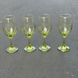 Vintage Cristar Copa Lexington Lime Green Glass Stemmed Wine Glasses - Set  of 4 for Sale in Brea, CA - OfferUp