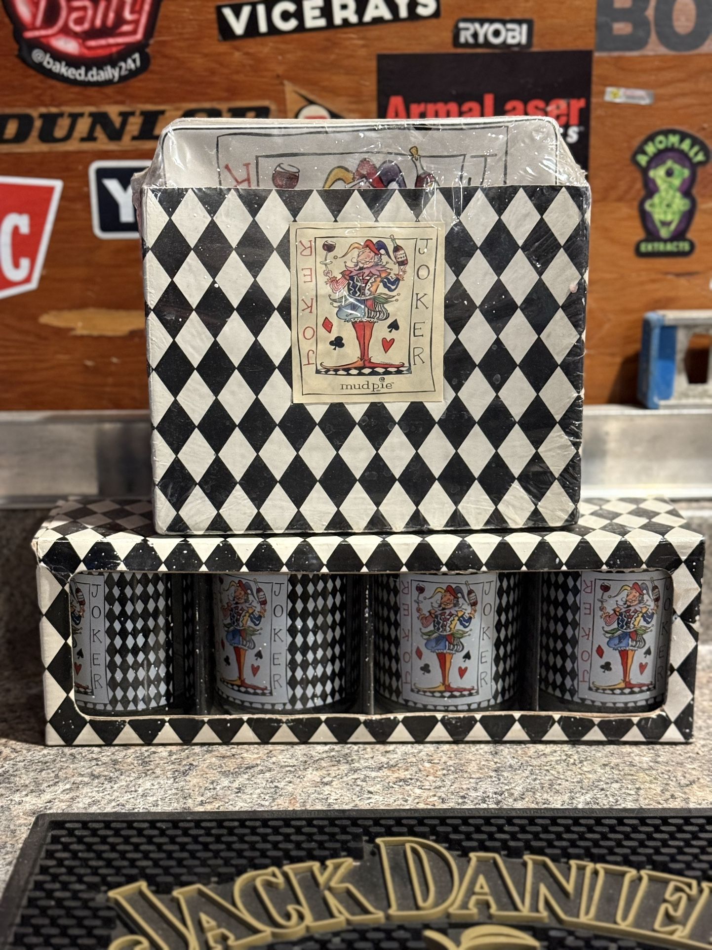 Vintage Poker Set Cups And Plate Plates