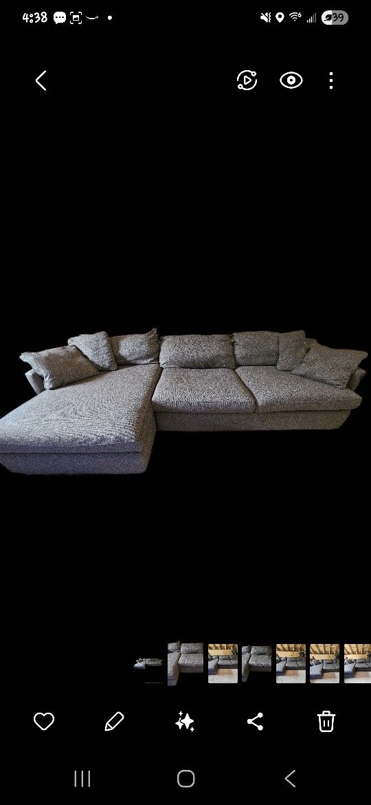 Crate and Barrel Lounge Deep 2 - Piece Sectional Sofa w/ Chaise Lounge