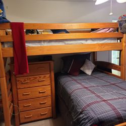 Solid Wood Lofted/ Bunk Twin Bed Set