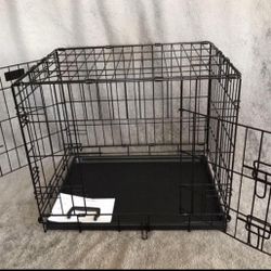 New In Box 24"x18"x21 Dog Crate 2 Door Folding Puppy Cage With Tray Jaula De Mascota Add A Bed & Bowls $15