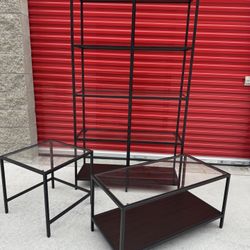 IKEA Vittsjo Metal & Glass Shelf Coffee Table & End Table 