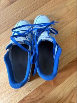 Nike White and Blue Low-Top Sneakers