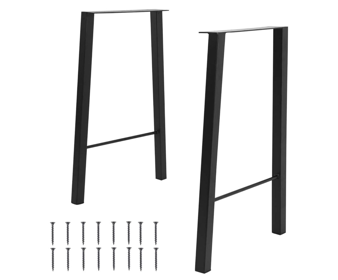 40" Metal Dining Bar Table Desk Legs, Heavy Duty Home DIY Furniture Legs, Black, Set of 2
