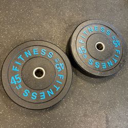 NEW 45 Pound 2” Olympic Bumper Plates Pair