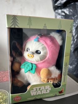 Japan 2025 Disney Cosbi Star Wars Ewok Plush Keychain Kneesaa