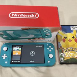 Nintendo Switch Lite Turquoise + Pokemon Let's Go Pikachu