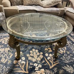 Gray glass coffee table