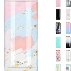 Skinny Can Cooler for Slim Beer and Hard Seltzer,Standard 12oz Sleeve,Double-Walled Stainless Steel Vacuum Insulated Slim Cans - Graffiti