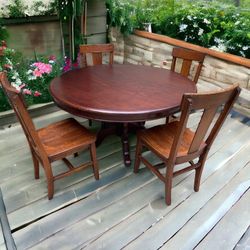 Large Kitchen Dining Table & Chairs Solid Wood Custom Painting Available 