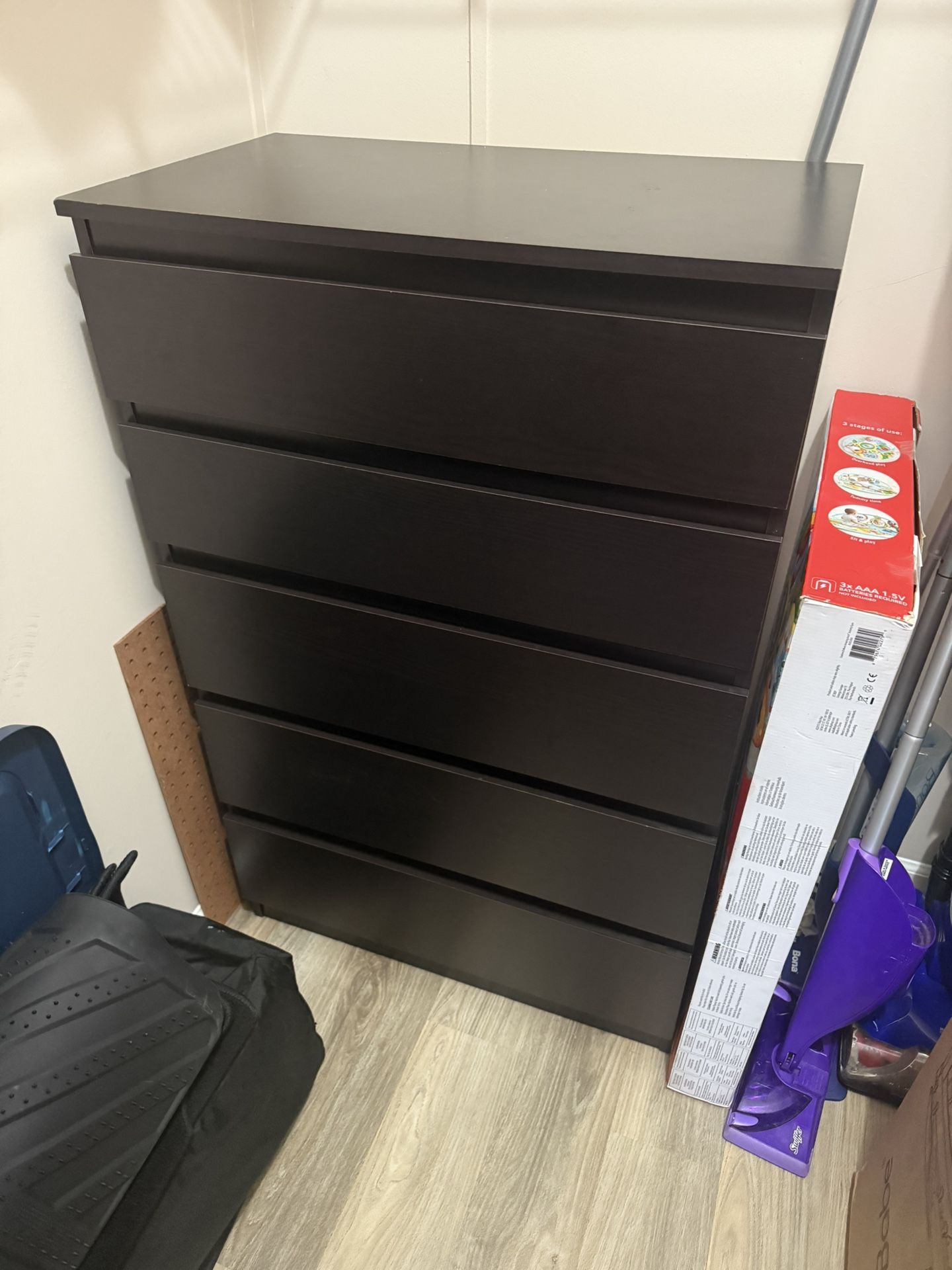 Black 5 Drawer Dresser