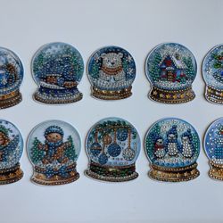 Completed Diamond Art - Holiday Magnets