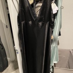 Black Silk Strap Dress