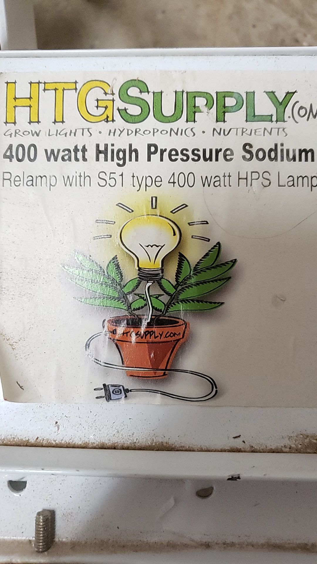 Grow light 400 watt high pressure sodium
