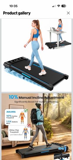 Brand new Walking Pad Treadmill with 10% Incline, Walking Pad Under Desk Up to 6.2MPH, 4-in-1 Treadmills for Home with Full Screen LED Display, 2.75HP