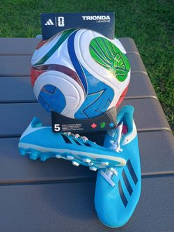 Adidas X 19.4 FG /AG - Bright Cyan / Silver Metallic kid size 4.5