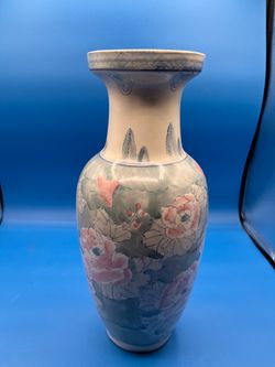 Vintage ceramic floral bottle vase