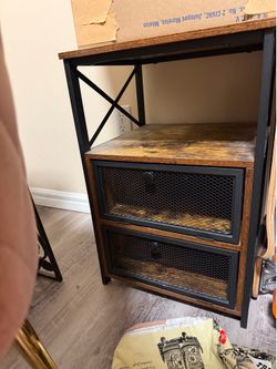 Dark wood nightstand