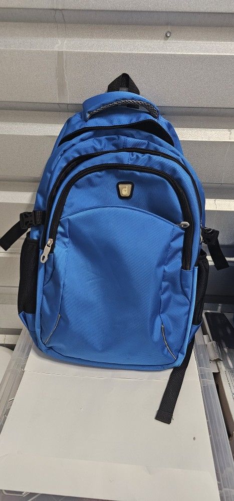 Dejuno Backpack Checkpoint-Friendly 15.6" Laptop & Tablet Pocket - Black Blue