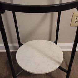 Glass And MARBLE End Side Table. $90