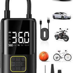 Inflator Portable Air Compressor, 150 PSI Air Pump for Car Tires, One Click Smart Air Pump Tire Inflator for Car, Motorcycle, Bicycle and More wi