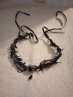 Gothic Black Thorn Crown Hair Wreath