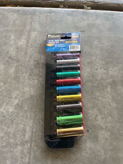 Pittsburgh 10-Piece Color Coded Metric 3/8” Deep Wall Socket Set (# 92265).