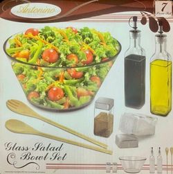Antonino Collection 7-Piece Glass Salad Bowl Set
