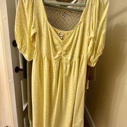 L Billabong Yellow Summer Dress