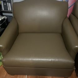 Italian Leather Convertible Chair Bed